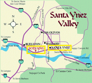 Mapa Valle de Santa Ynez