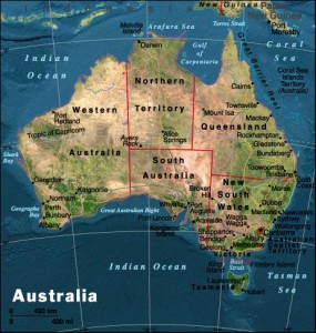 Mapa de Australia.