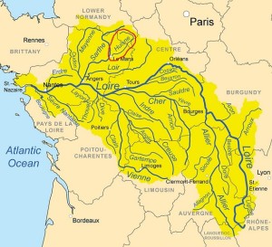 Río Huisne en mapa.