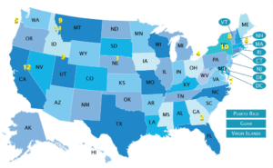 Mapa USA Nessies.